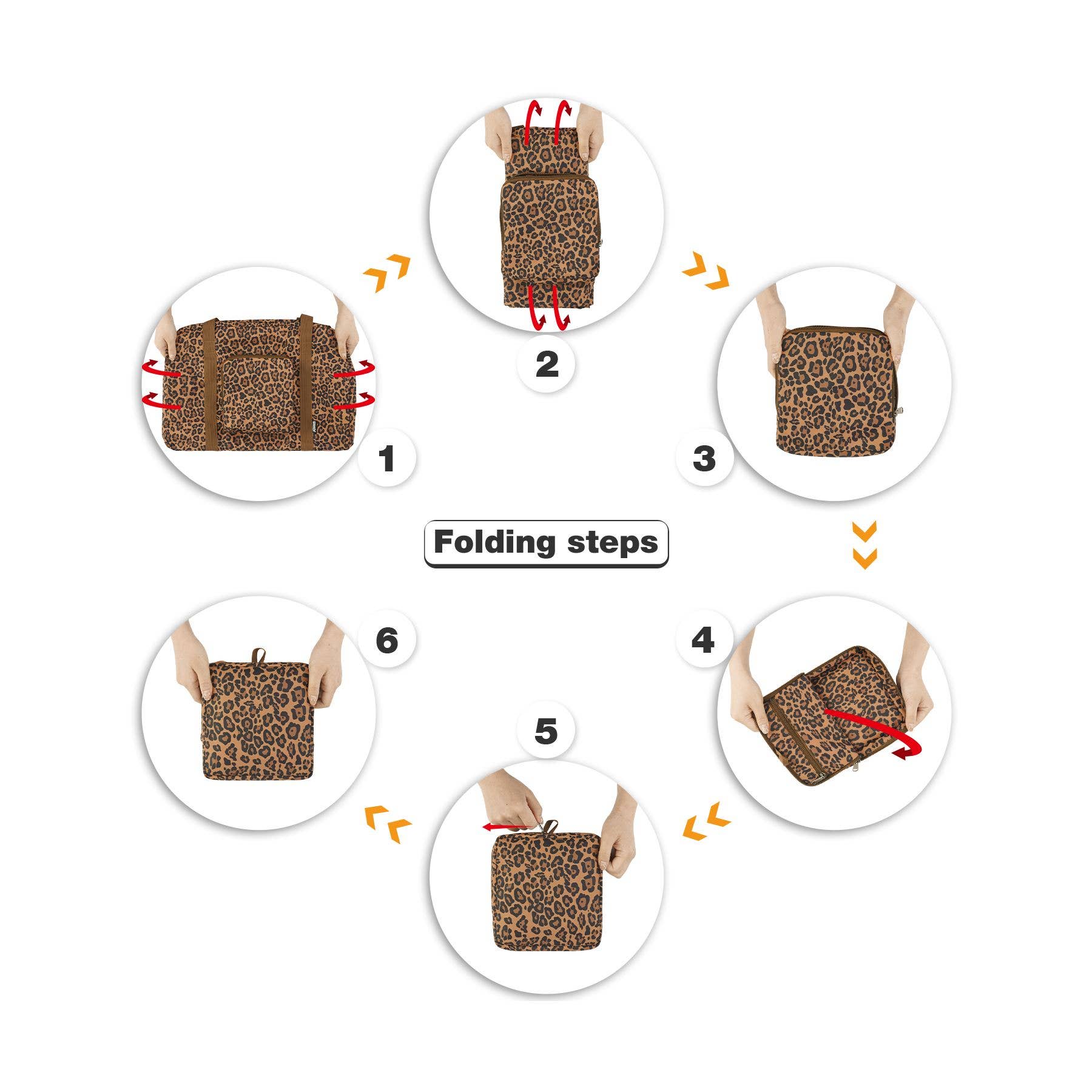 wandf - Wholesale Weekender Bag - Women's - WANDF Leopard  Foldable Travel Duffel Carry on Weekender 40L5