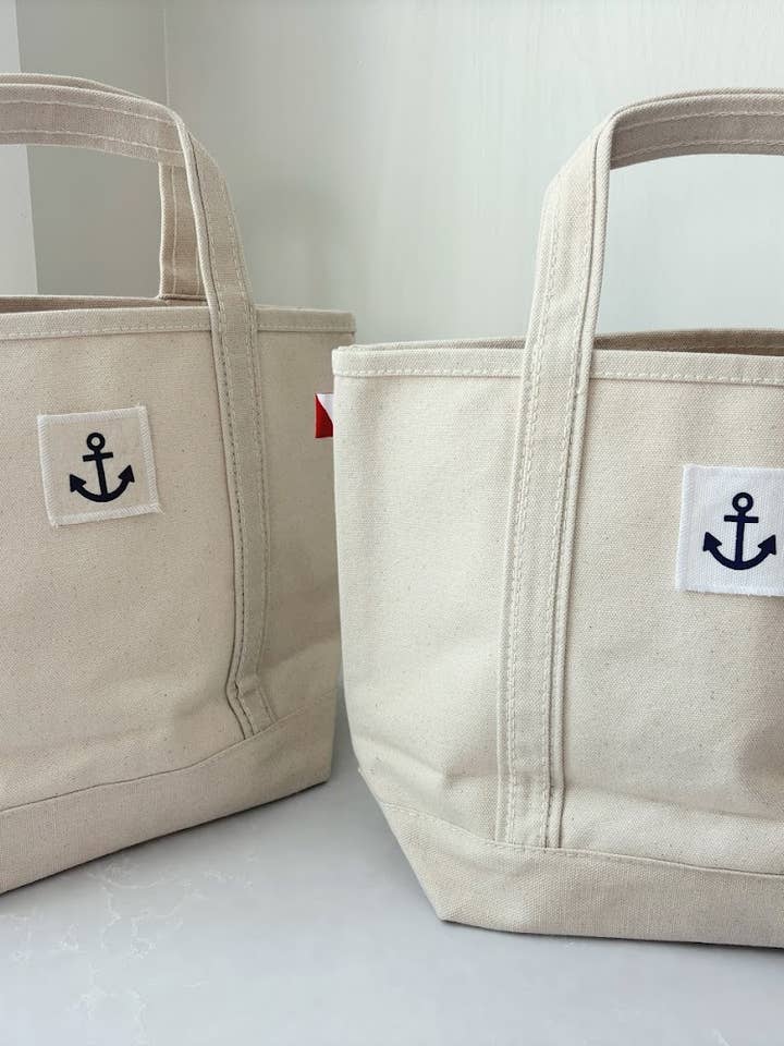 Nautical Anchor Coastal Canvas Mini Boat Tote for wholesale by Seagate Studio