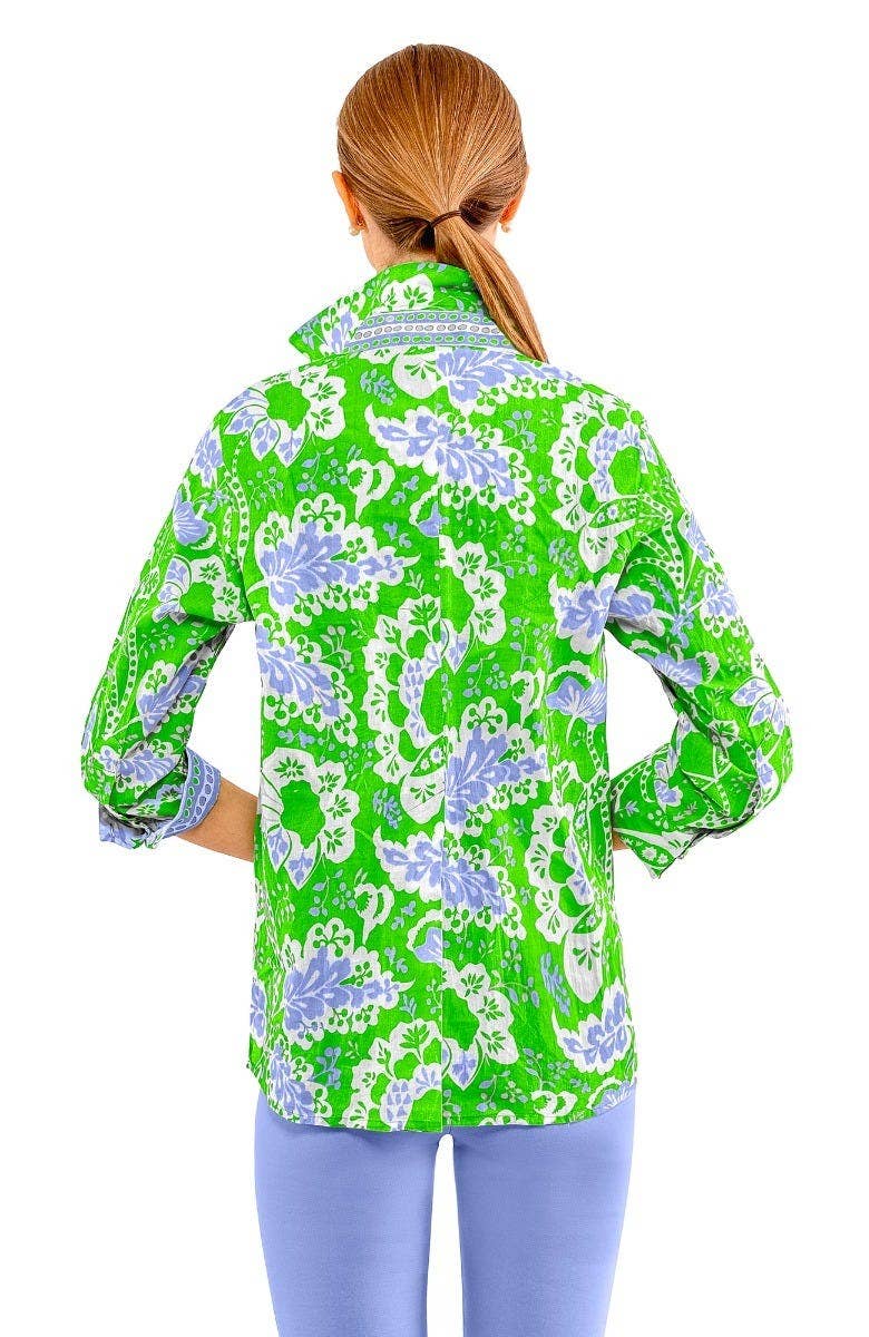 Gretchen Scott LLC - Wholesale Button Down Shirt - Women's - Comfy Cozy Shirt - Flora2