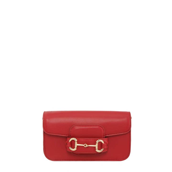 anbfashion – wholesale Axelväska - Dam – MINI CROSSBODY-VÄSKA I LÄDER MED HÄSTBIT ACCENT 2418-