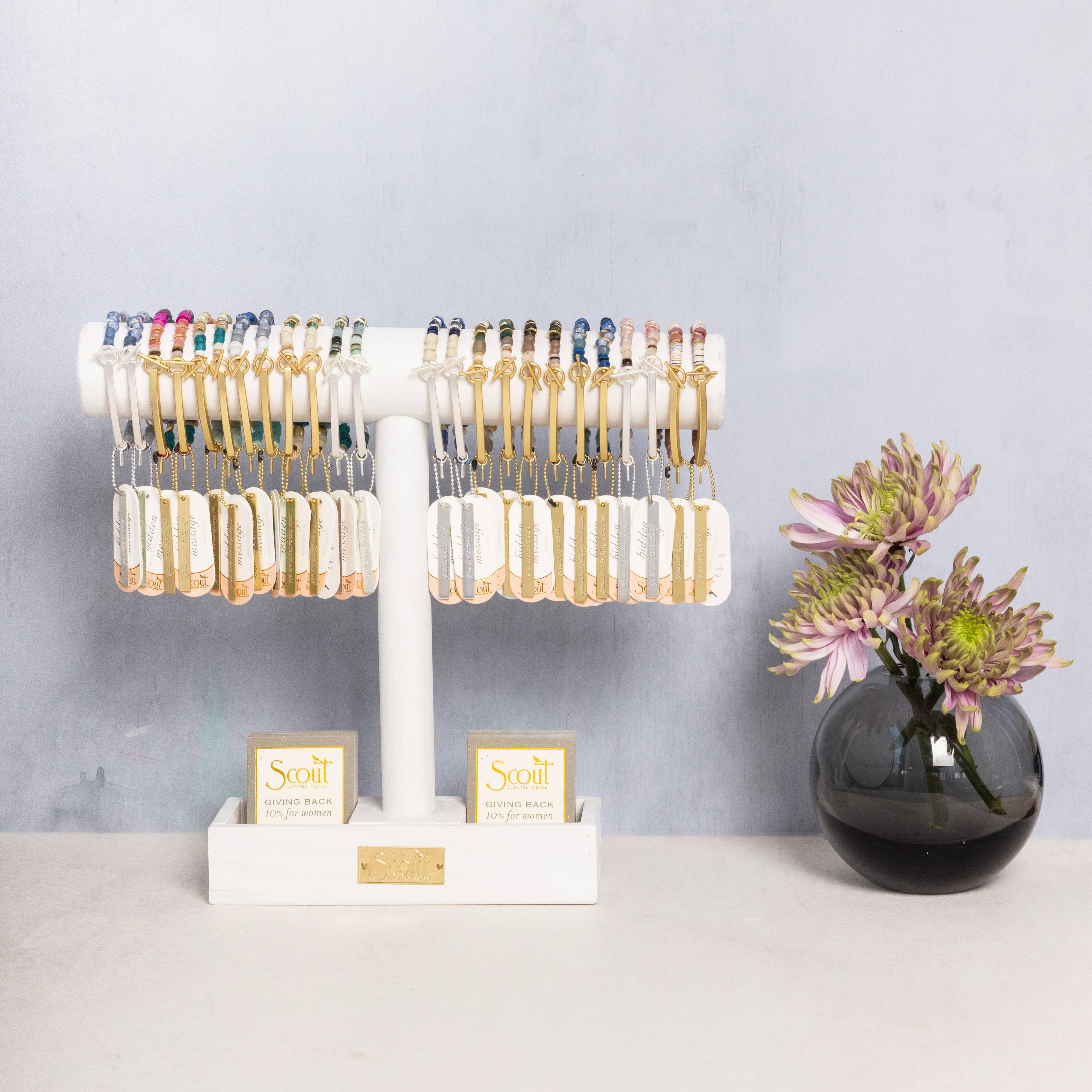 Scout Curated Wears - Wholesale Beaded Bracelet - Hidden Message Bracelet - F♥cking Great/Blue Apatite/Gold5