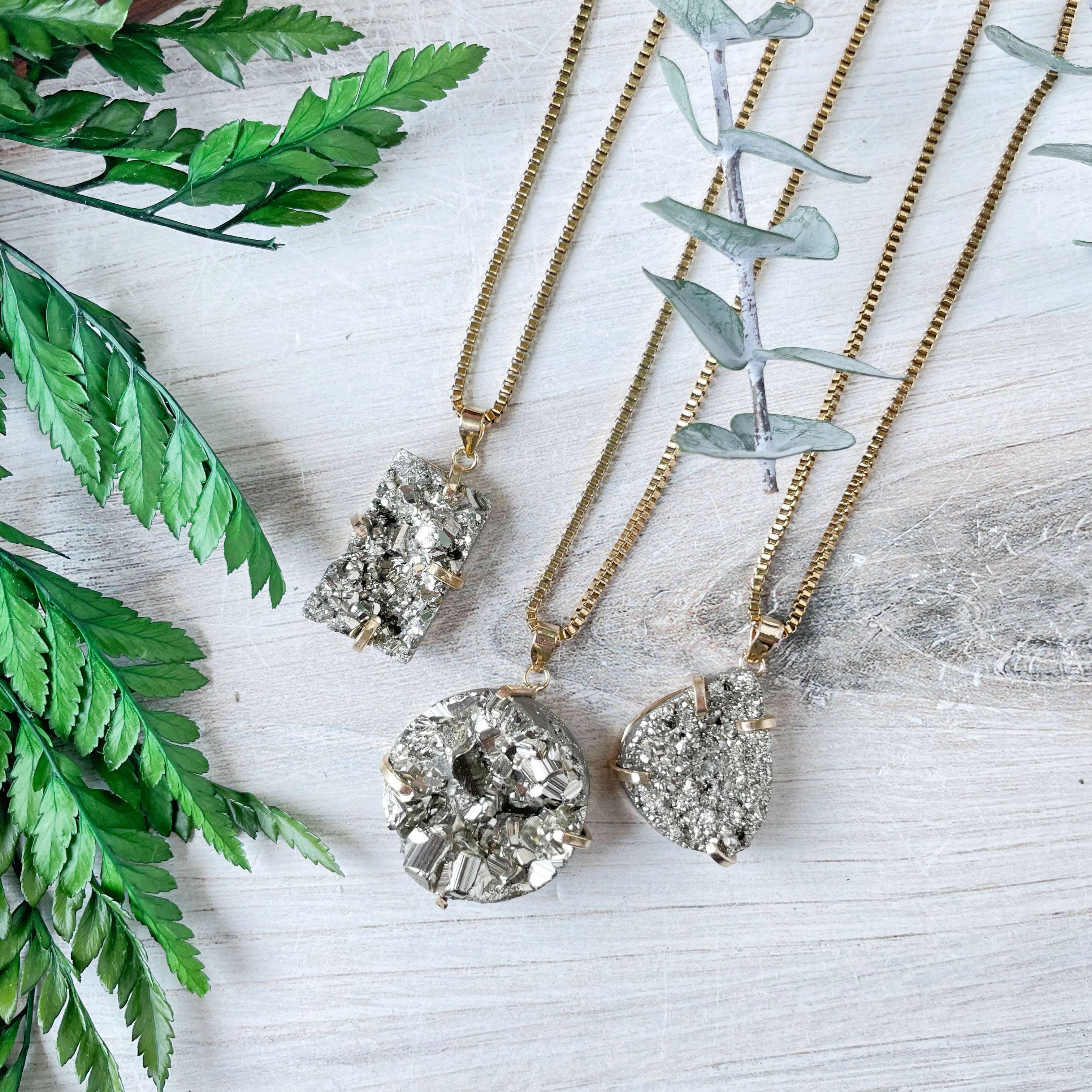 Ewelina Pas Jewelry - Wholesale Pendant/Charm Necklace - Gold Pyrite Prong Necklace8