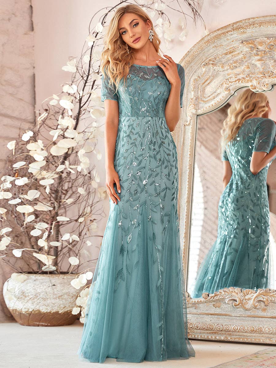 Ever-Pretty – wholesale Gown – Women's – Sequin Shiny Fishtail Tulle Dresses for Party43