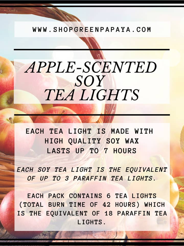 Apple Scented Soy Tealight for wholesale by Green Papaya