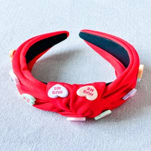 Red and white stone embellished hair band