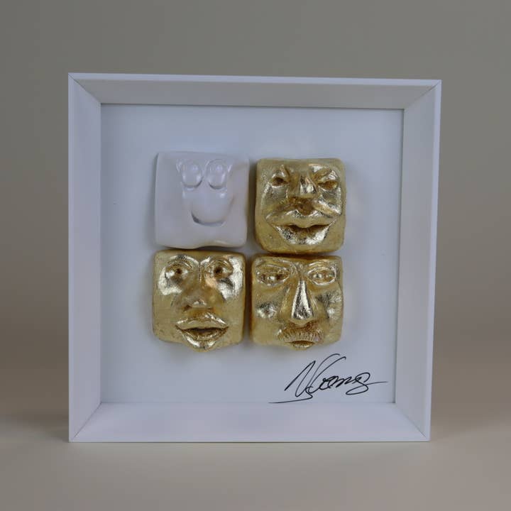 Quadros de Cerâmica Artesanal "4 Faces" | Folha de Ouro por atacado de Atelier nelson gomes