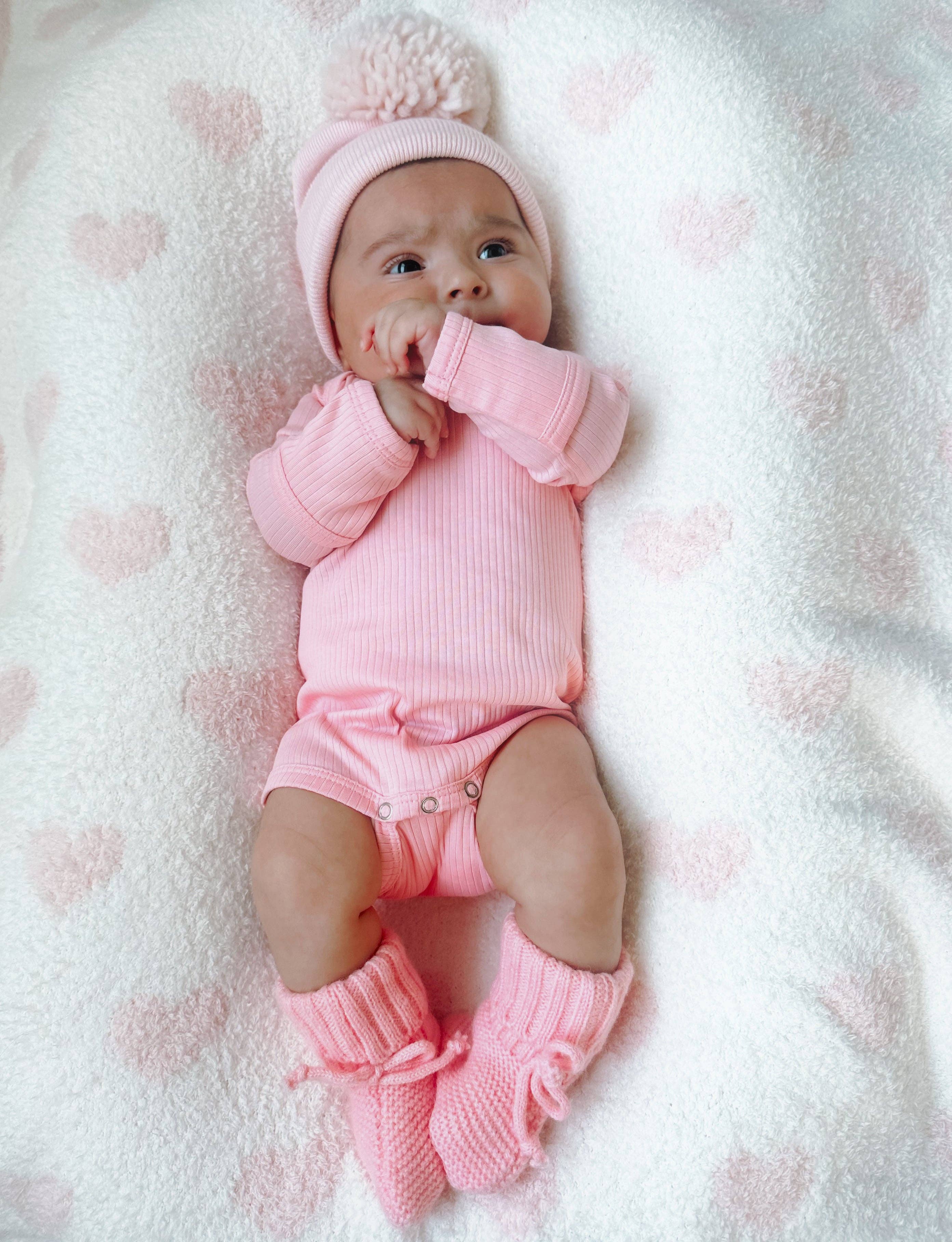 SpearmintLOVE - Wholesale Booties - Baby - Knit Booties, Pink2