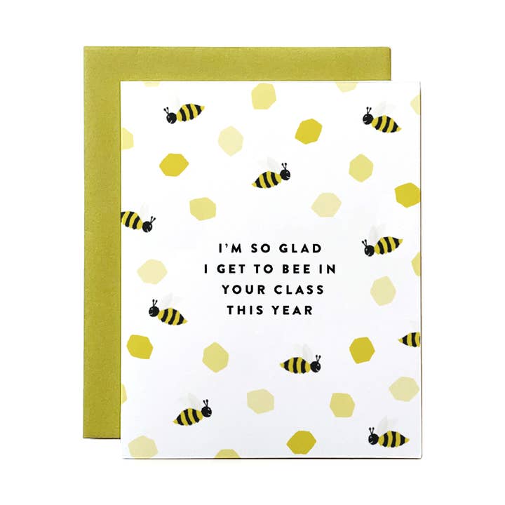 Back to School, Glad to Bee in Your Class This Year Card for wholesale by Joy Paper Co.