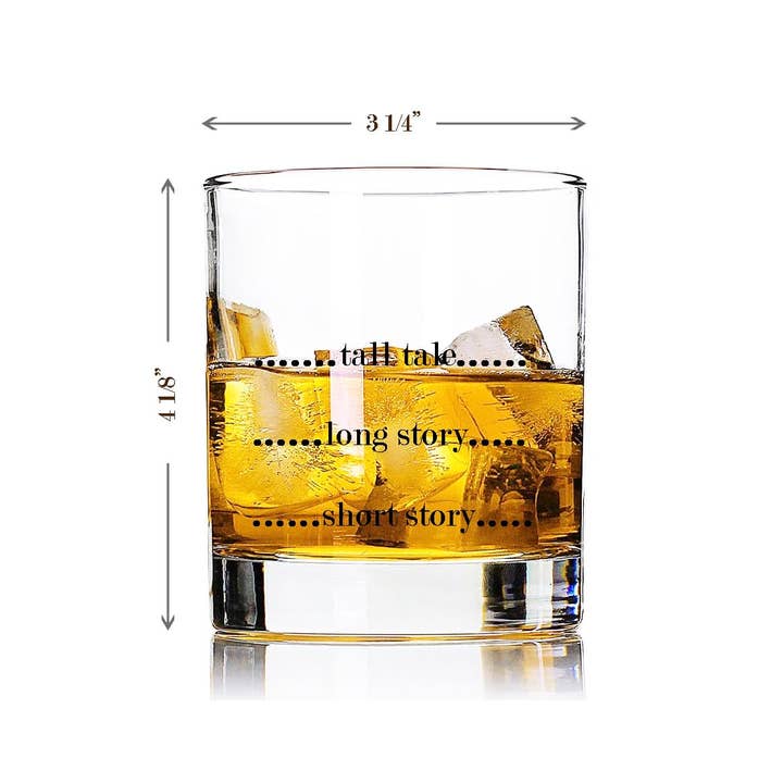 Fly Paper Products - Wholesale Cocktail/Liquor Glass - Short Story, Long Story 11oz Rocks Glass Tumbler1