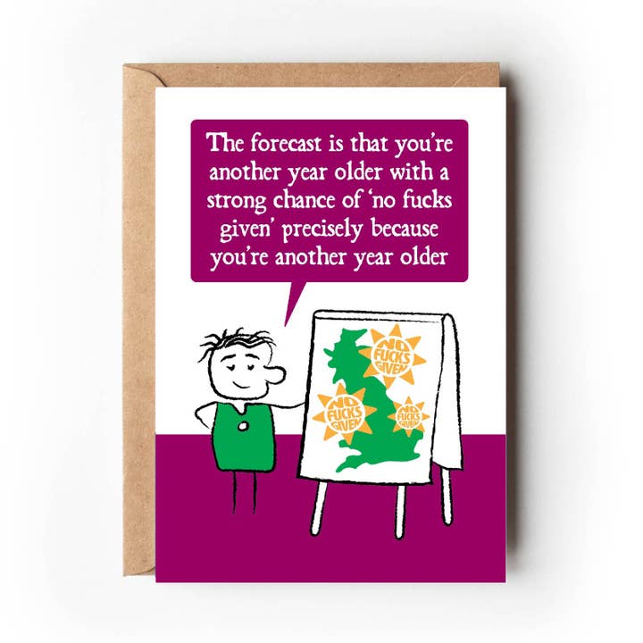 Verjaardagskaart met voorspelling | Grappig grof, vloekend | Geen fucks gegeven voor wholesale door VERSED AID