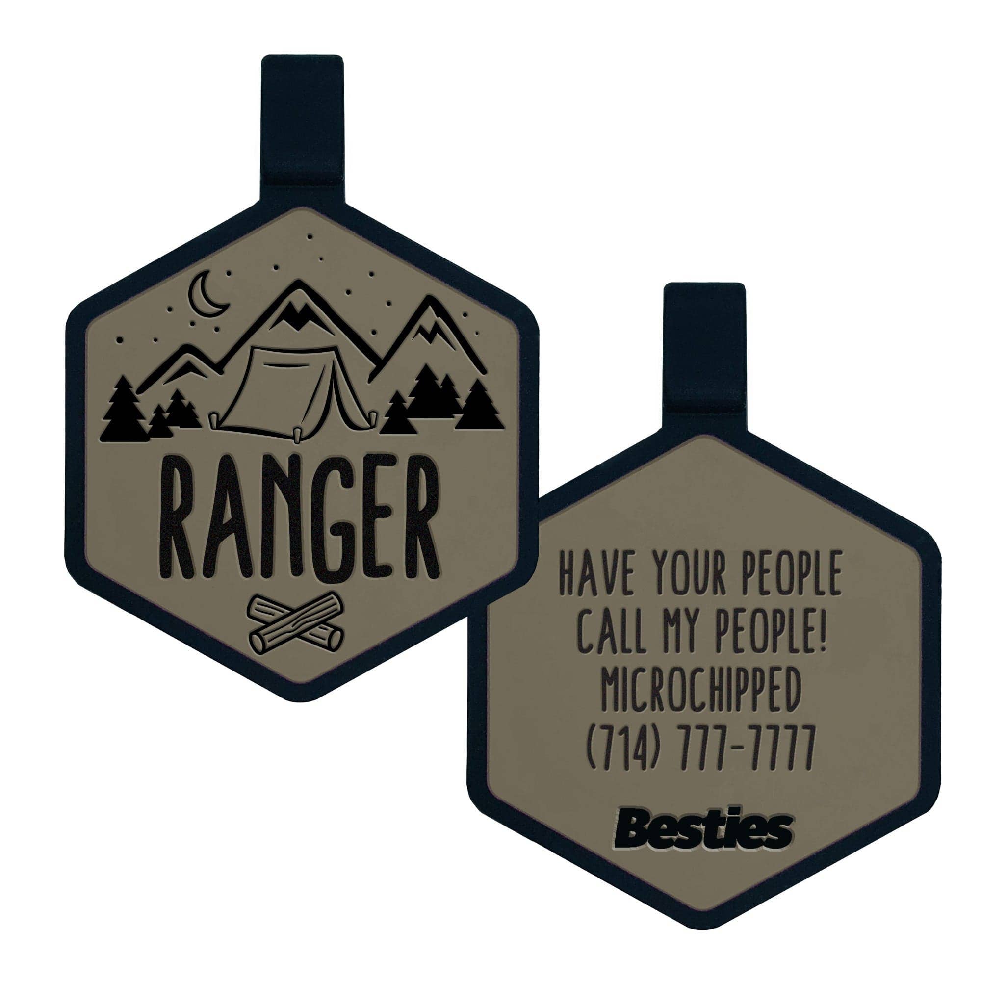 Besties Pets - Wholesale Pet Identification Tag - Dog - Happy Camper Silicone Dog ID Tag3