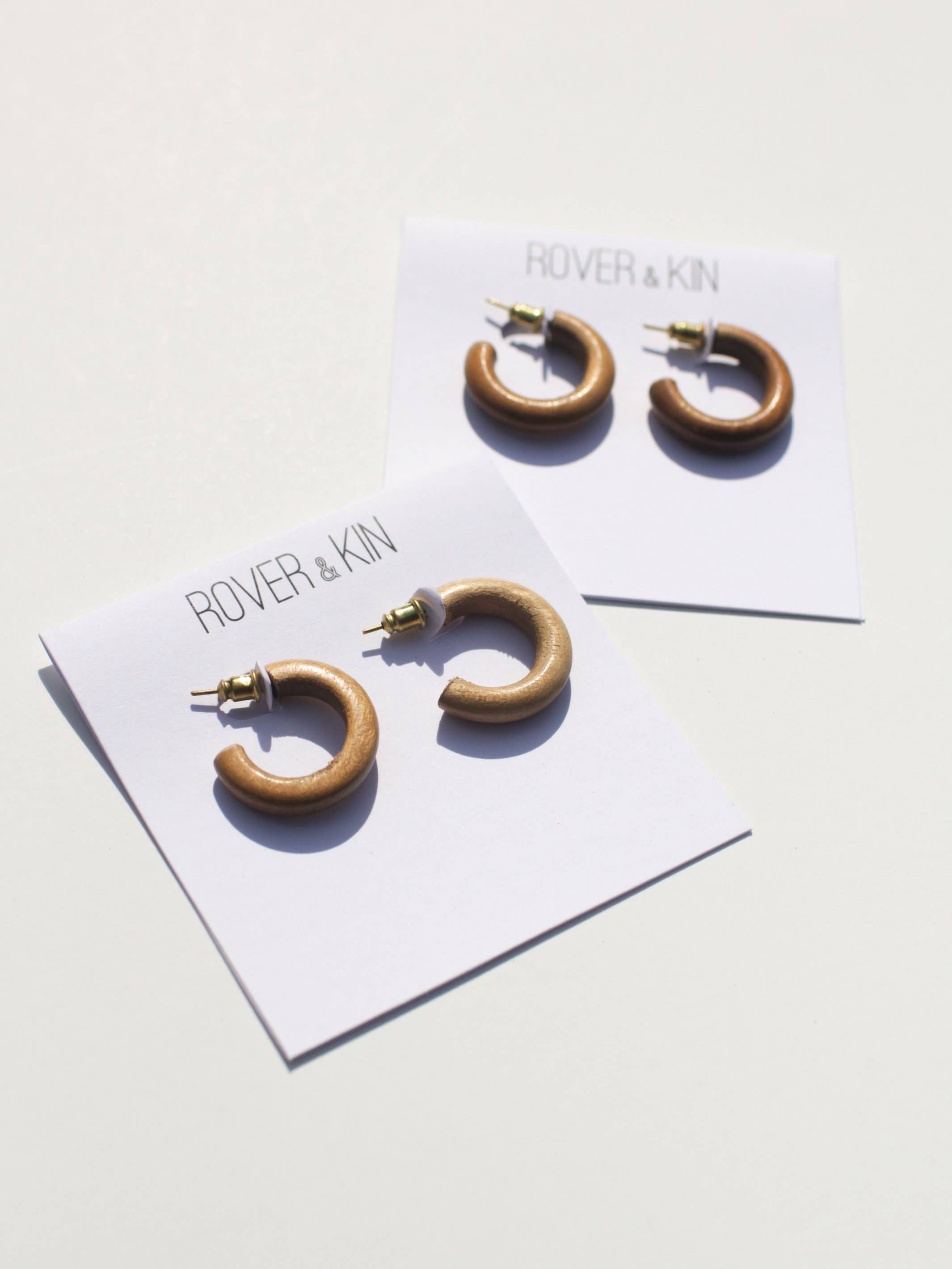 Rover & Kin - Wholesale Hoop Earrings - Wood Essential Hoops0