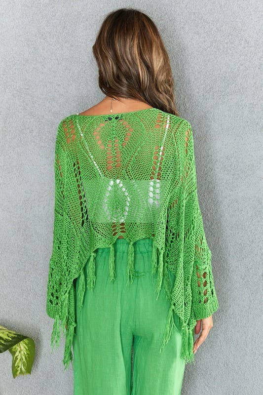 VENTI6 – Großhandel Poncho – Damen – SCHULTERFREIES HÄKEL-TASSEL-PONCHO-COVER-UP (72063)14