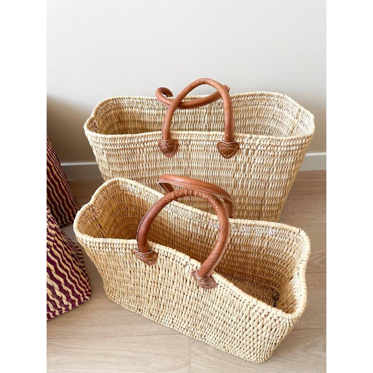 High crafty – wholesale Basket – Maya Basket – Rectangular Wicker Basket with Reinforced Leat0