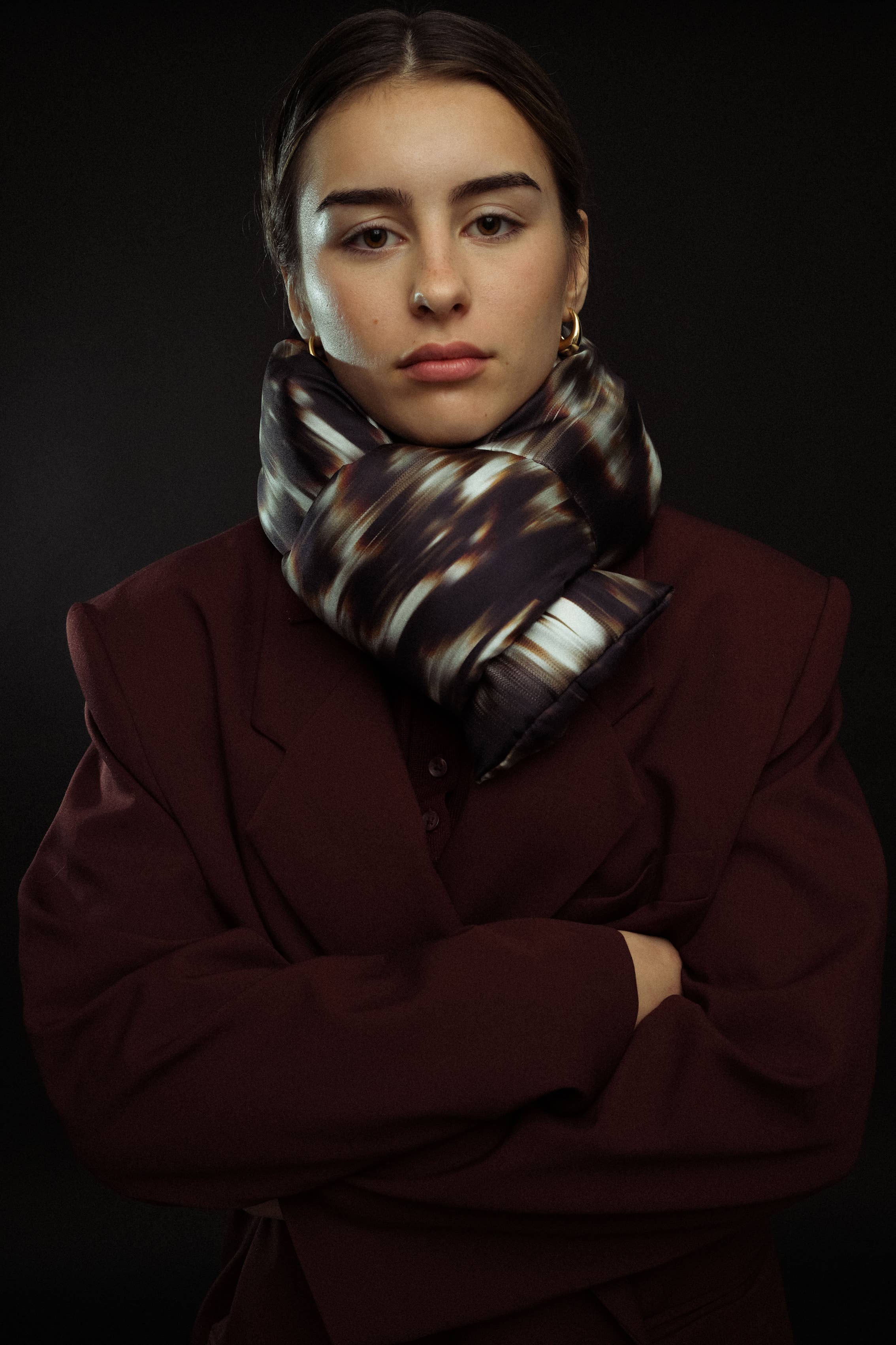 Abstract - Wholesale Scarf - Unisex - Mini padded scarf in printed silk4