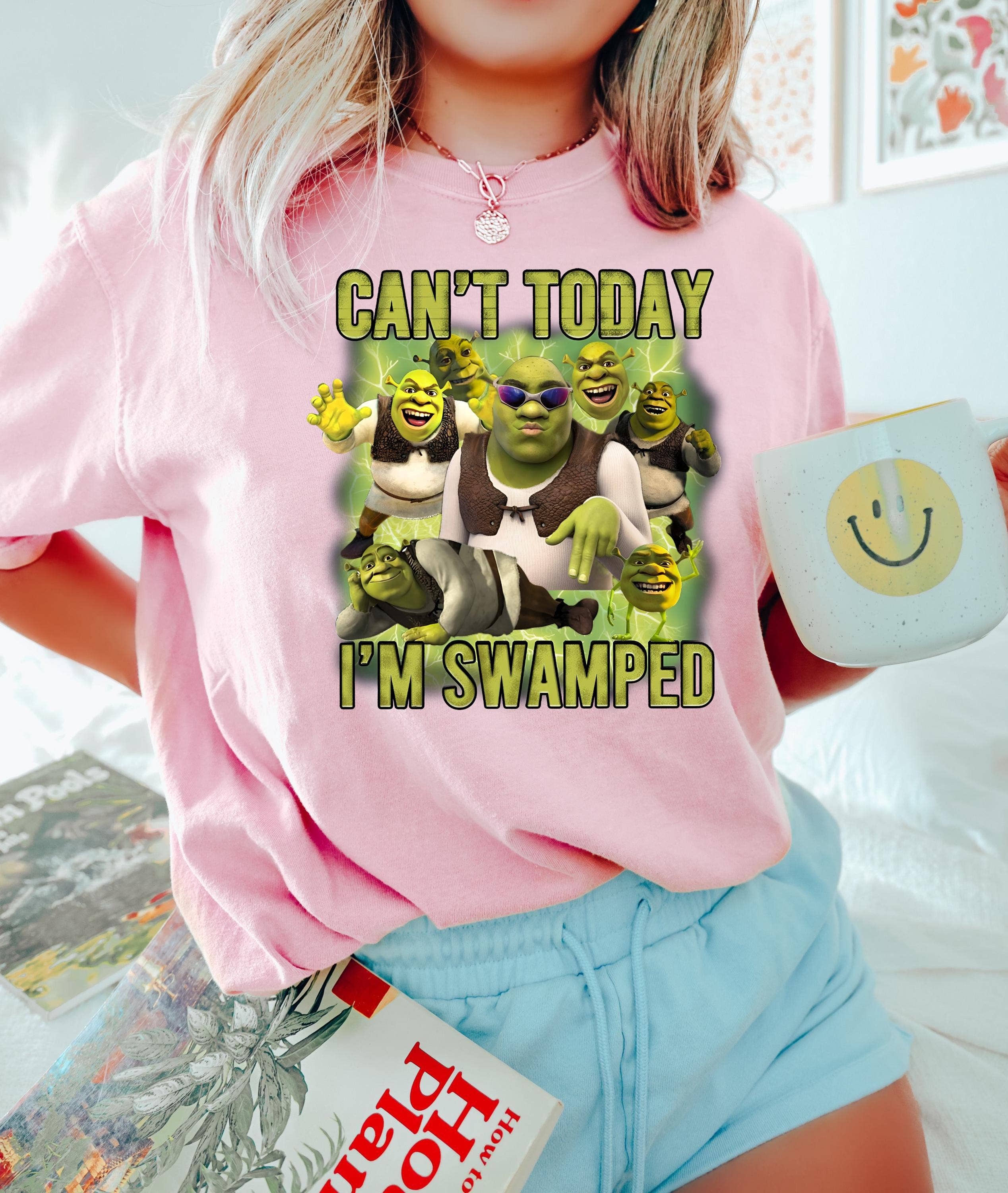 CVH DREAMY LTD – wholesale T-shirt (graphic) – women's – Can't Today I'm Swamped Shirt, Shrek Funny Shirt2