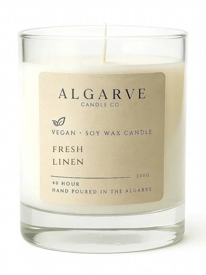 Soy Candle | 40hr | Fresh Linen for wholesale by Algarve Candle Company