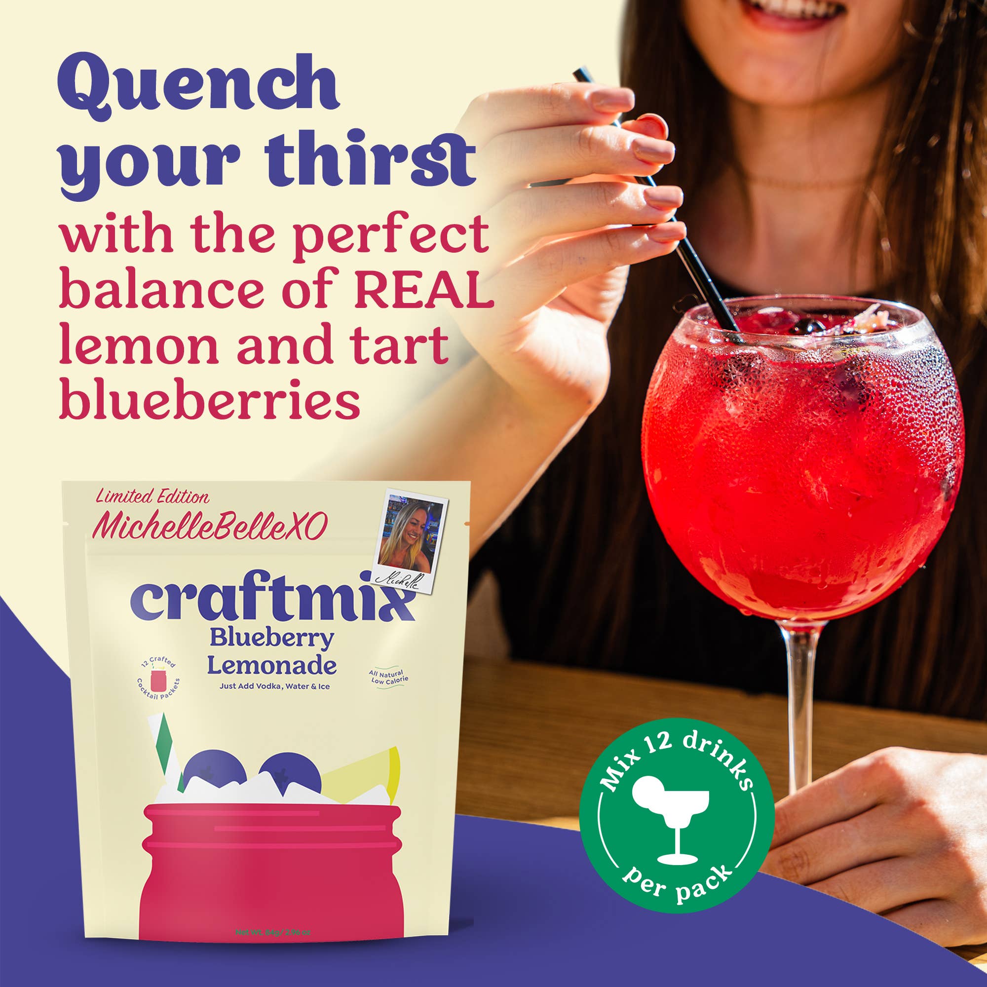 Craftmix - Wholesale Cocktail Mix/Syrup - Blueberry Lemonade & Cocktail Mixer - Single / Caddy Refill5