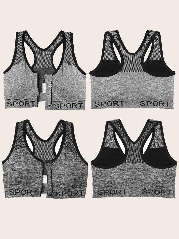 Isadora, Tipi toe, & James Fiallo – wholesale Sports bra – Women's – Isadora Women's Removable Padded Dark Zipper Workout Bra11