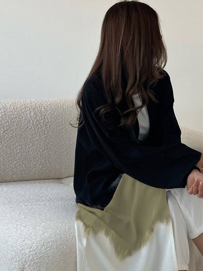 UNISHE - Wholesale Kimono - Women's - Summer Color Block Tie Dye Open Kimono ZK13693