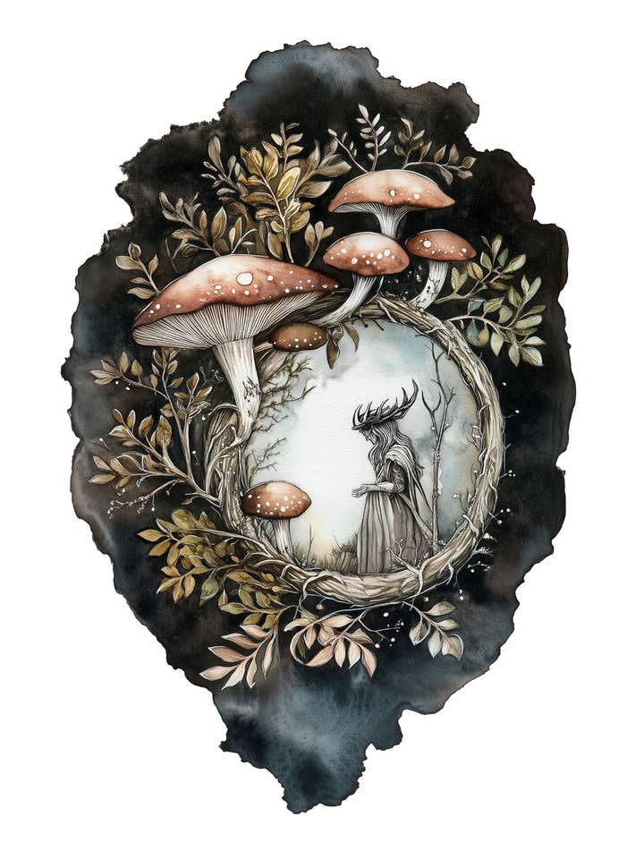 Funghi Incantati: Custode dei Funghi | Fronzoli di Carte per la vendita all'ingrosso da parte di Fripperies