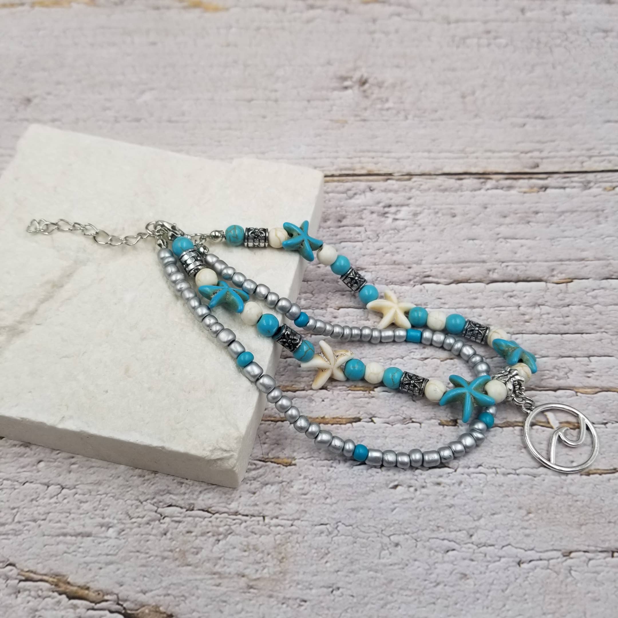 Treasure Wholesale - Wholesale Anklet - Double Layer Starfish Miyuke Bead Beach Anklet1