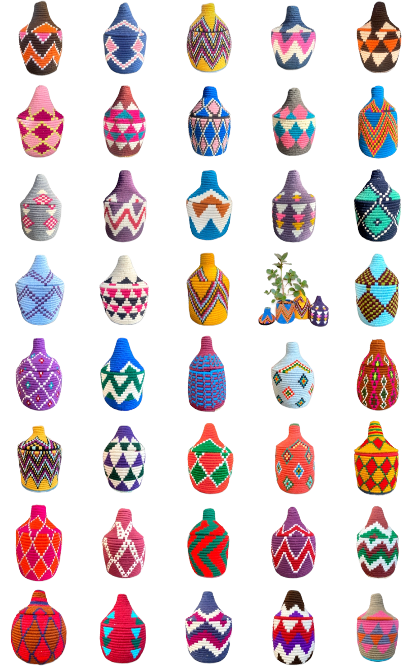 SOUK in the CITY - Vendita all'ingrosso Cestini - Piccoli cestini berberi colorati1