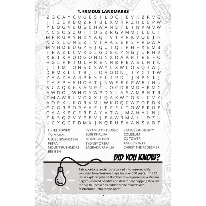 Unscreen Yourself! - Wholesale Puzzle - Adult - Worldly Wonders – Travel Word Search Puzzles with Trivia3