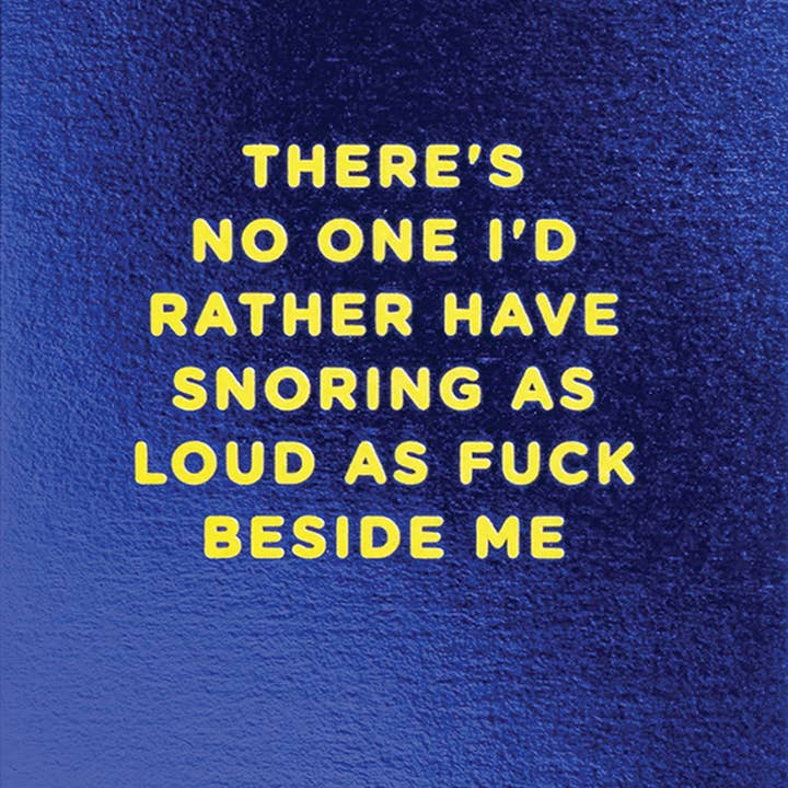 CARTE DE VŒUX D'AMOUR RONFLEMENT 3,5" x 4,75" pour la vente par Calypso Cards LLC