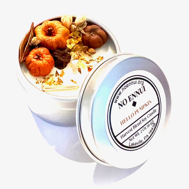 No Ennui - Wholesale Travel Candles - "Hello Pumpkin" Harvest Blend Fall/Autumn soy candle