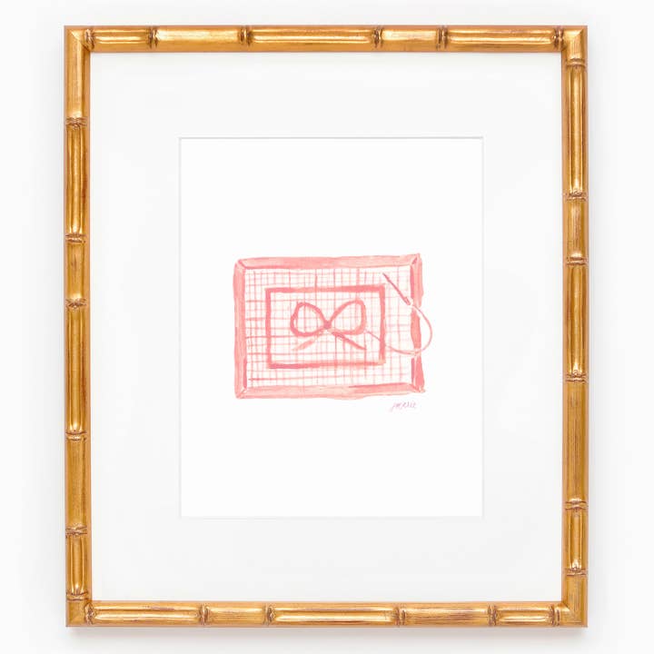 Aquarelle verticale à l'aiguille rose pour la vente par Simply Jessica Marie