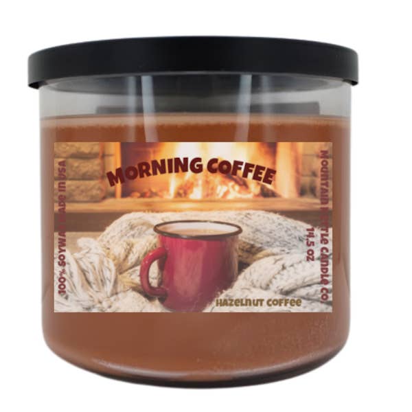 Hazelnut Coffee 100% Soy Wax 3-Wick Candle for wholesale by Mountain Kettle