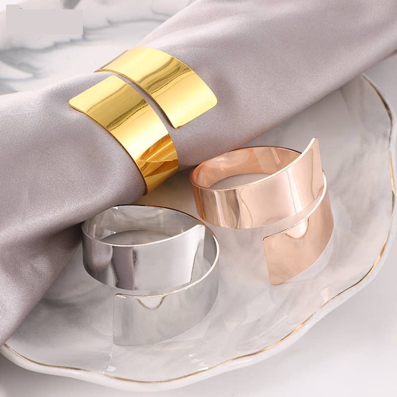 Sostraw & SmartThings - Wholesale Napkin Ring - Napkin Ring - Flat & Round - Silver or Gold