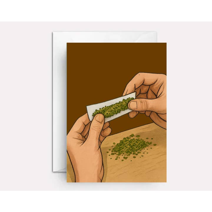 Funny Cannabis Birthday Card for Weed Lovers - Roll On for wholesale by Paper Bound Greetings
