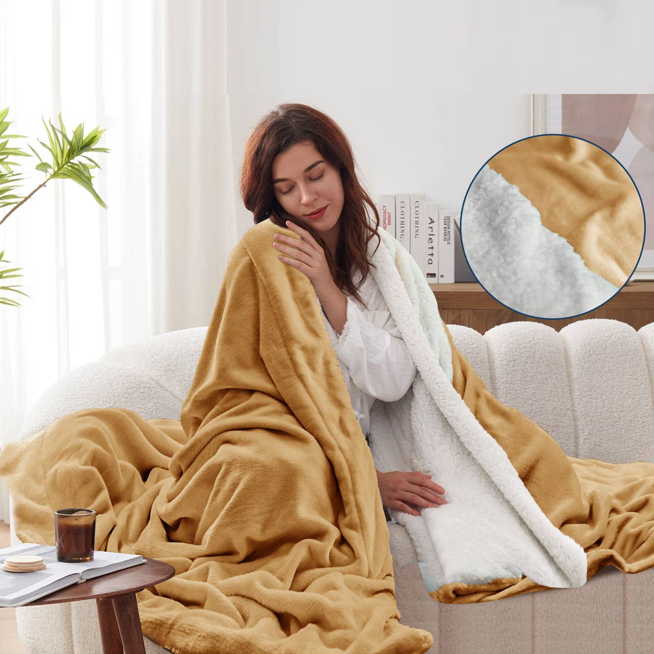 Cottonpassion_US – Engroshandel Sengetæppe – Vendbar Sherpa Fleece tæppe Warm Throw Twin Full/Queen16