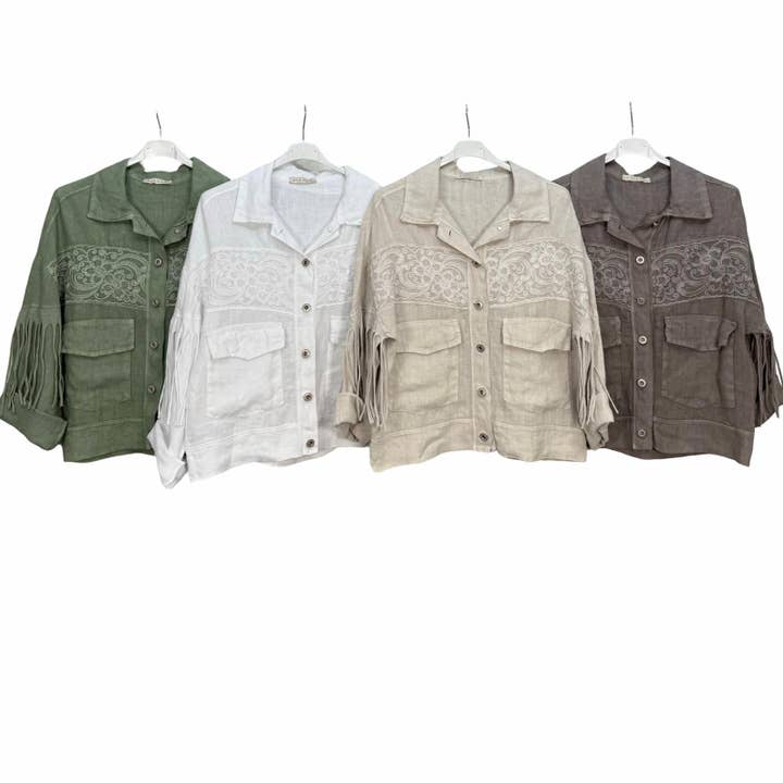 CENTO UNO ITALY - Wholesale Jacket - Women's - FC-45490 linen jacket