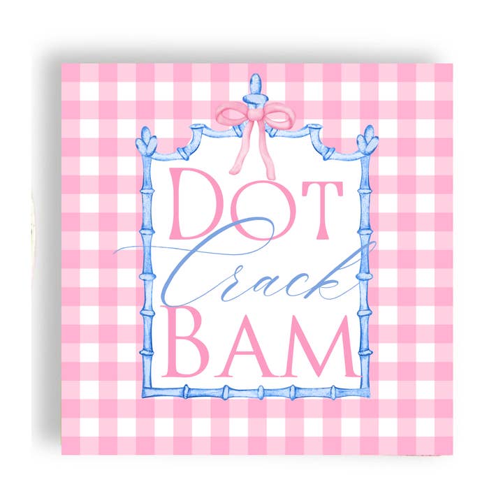 Mahjong Pink Plaid 24 stk. Cocktailservietter Separater (3-lags) for engroshandel hos Fabuplates