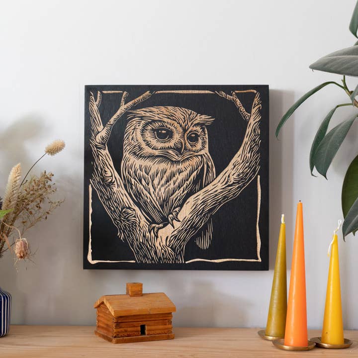 Owl Engraved Illustration for wholesale by Benoit's Design Co.