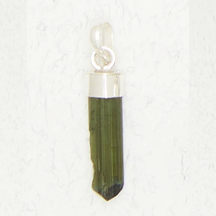 Green Tourmaline Needle Pendant for wholesale by Nirvana LLC