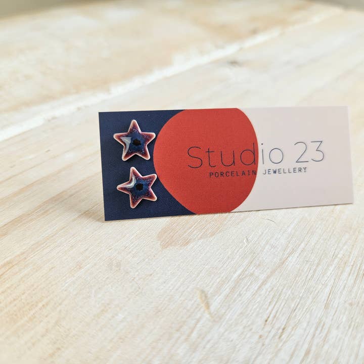 Studio 23 Ceramics – wholesale Stud/post earrings – Stud Star Earring Pair1