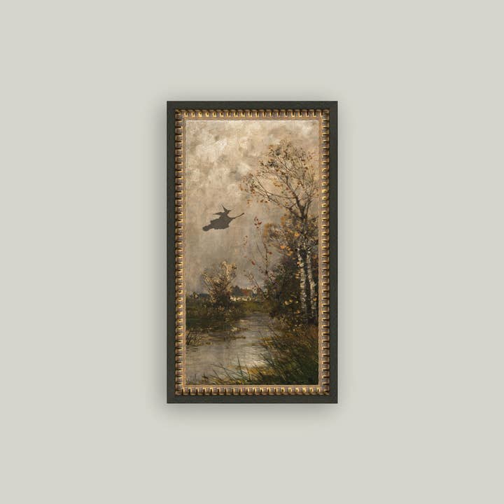 Flying Witch Landscape Framed Antique Art and other Purchase Wholesale halloween art. Free Returns & Net 60 Terms on Faire trending on Faire.