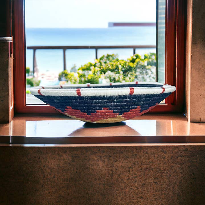 The African Home Goods - Wholesale Basket - African Rwanda Woven Basket Reddish