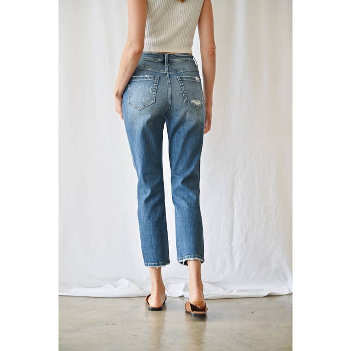 LISSNER STRETCH SUPER HIGH RISE MOM JEAN for wholesale on Faire5