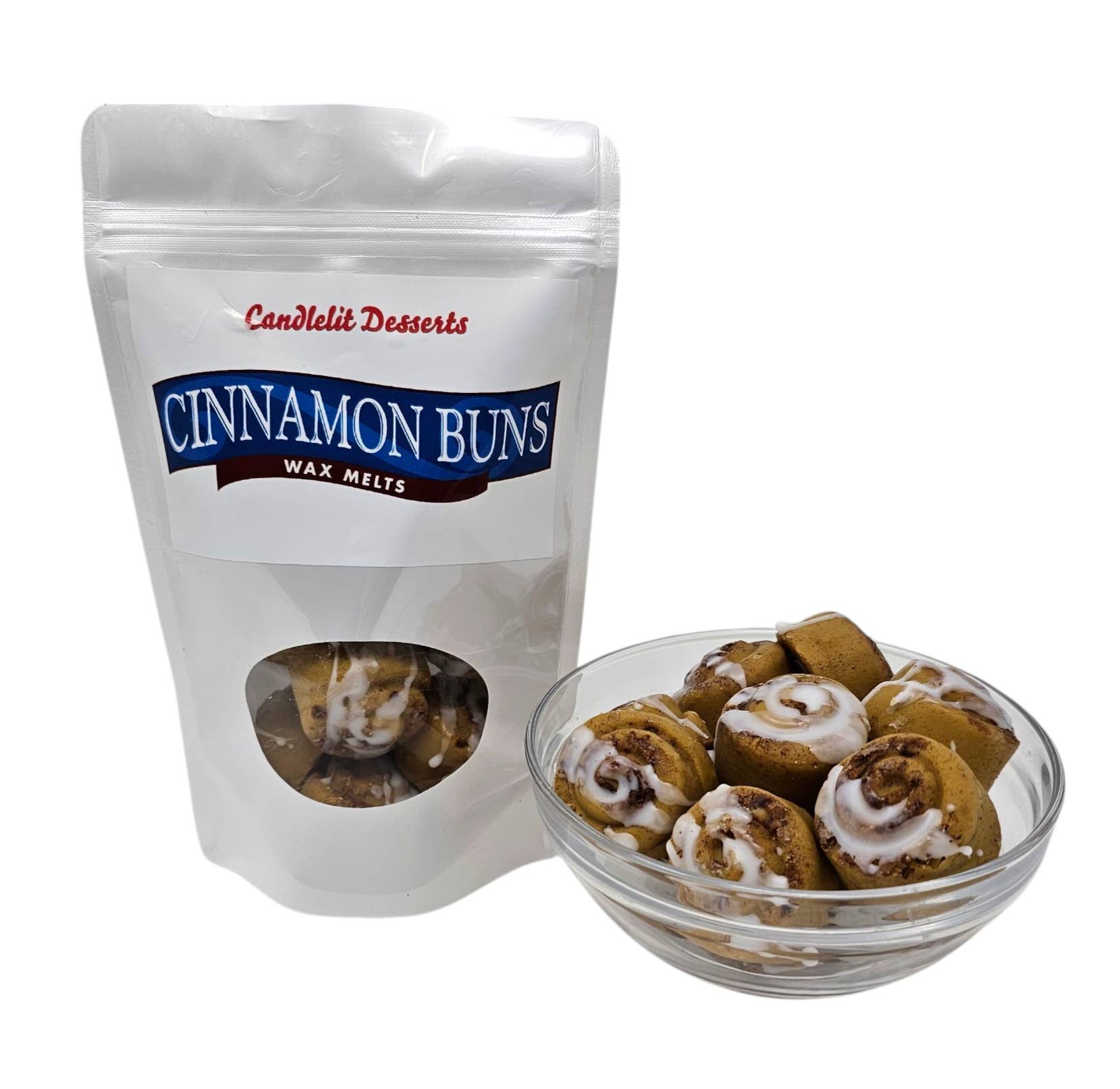 Candlelit Desserts - Wholesale Wax Melt - Wax Melt Bag - Cinnamon Bun Shaped Wax Melts