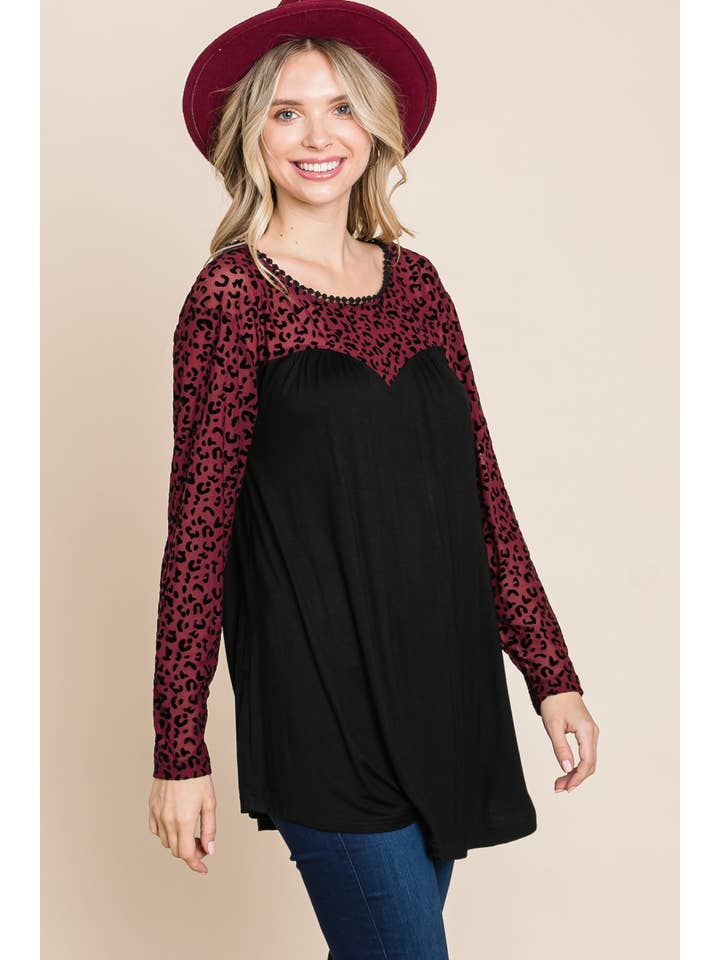 Emerald Collection - Wholesale Tunic - Women's - 9004 Animal Mesh Long Sleeve Top5