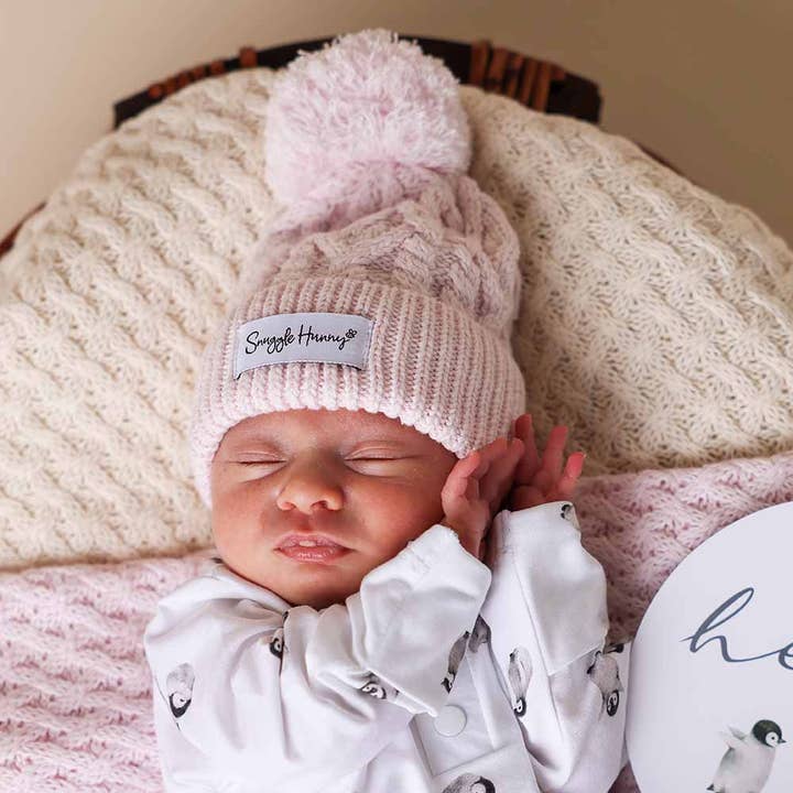 Snuggle Hunny - Wholesale Newborn/knit hat – Baby - Blush Pink Organic Baby Knit Beanie3