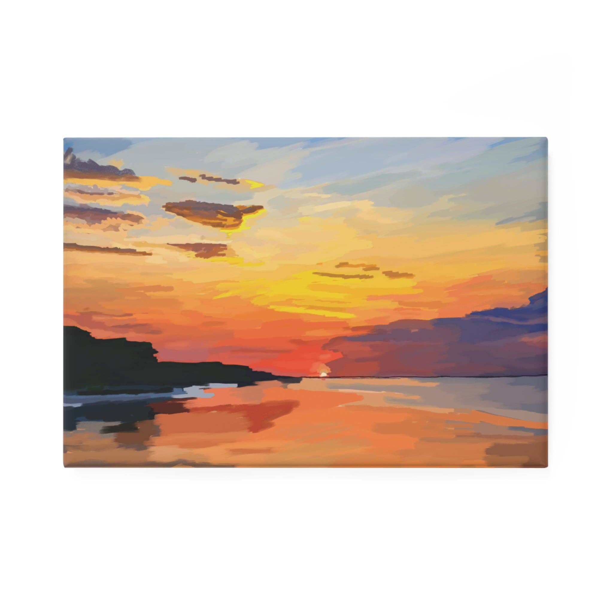 Blue Cava - Vente Affiche d'art - Coucher de soleil au lac High Rock Aimant - Pack de 1 et 10 | Décor paysager vibrant0