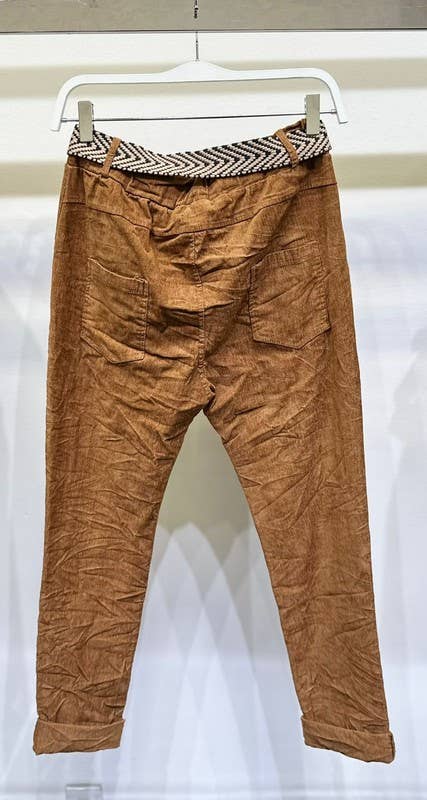 VENTI6 - Wholesale Lounge Sweatpants/Joggers - Women's - CORDUROY CRINKLE JOGGERS WITH BELT (20996-CORDUROY)5