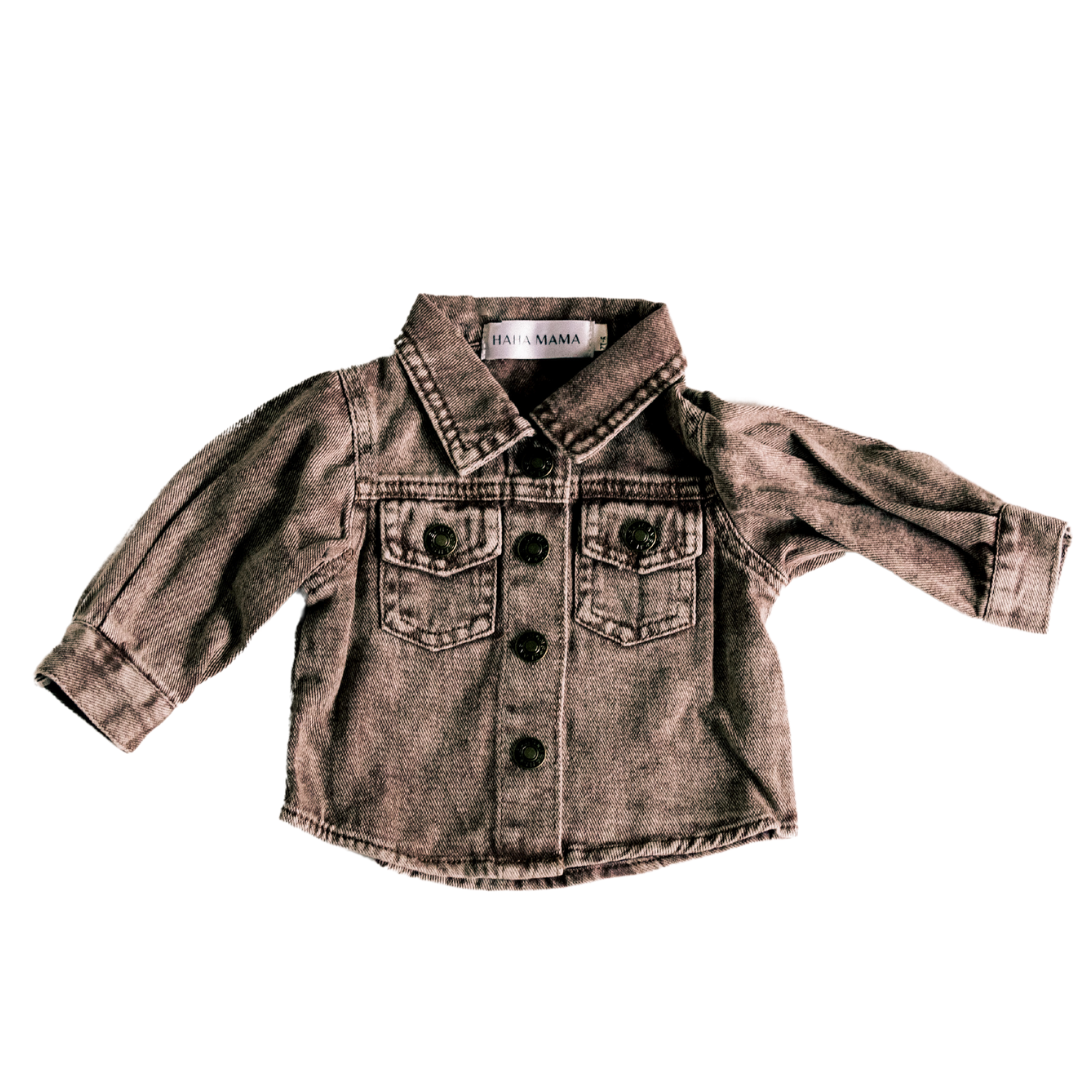 HAHA MAMA Clothing - Wholesale Denim Jacket - Kids - Brown Denim Jacket - Infant1