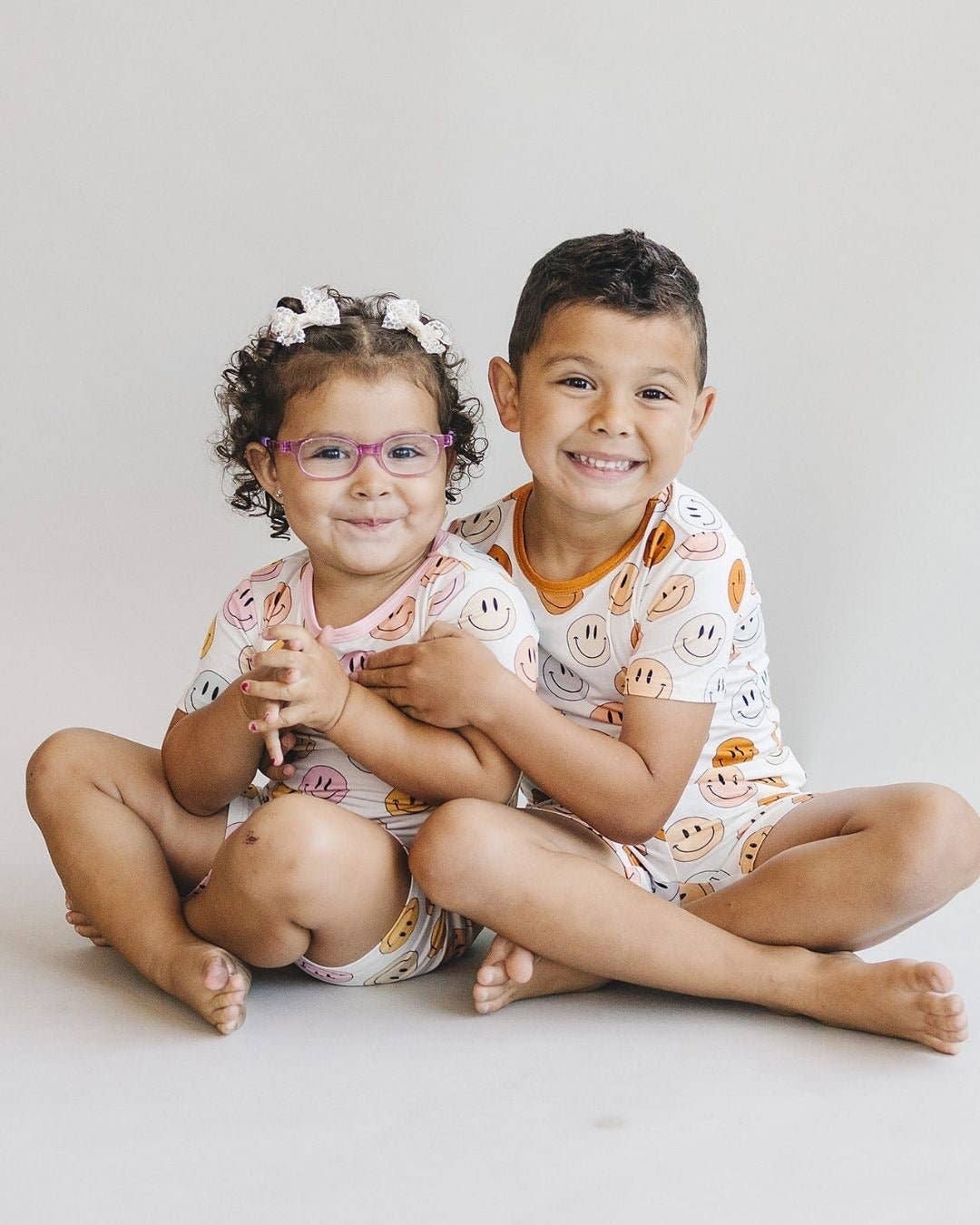 Lucky Panda Kids - Wholesale Sleepwear Set - Kids - Smiley Bamboo Kids Clothing Two Piece Shorts Set | Copper5